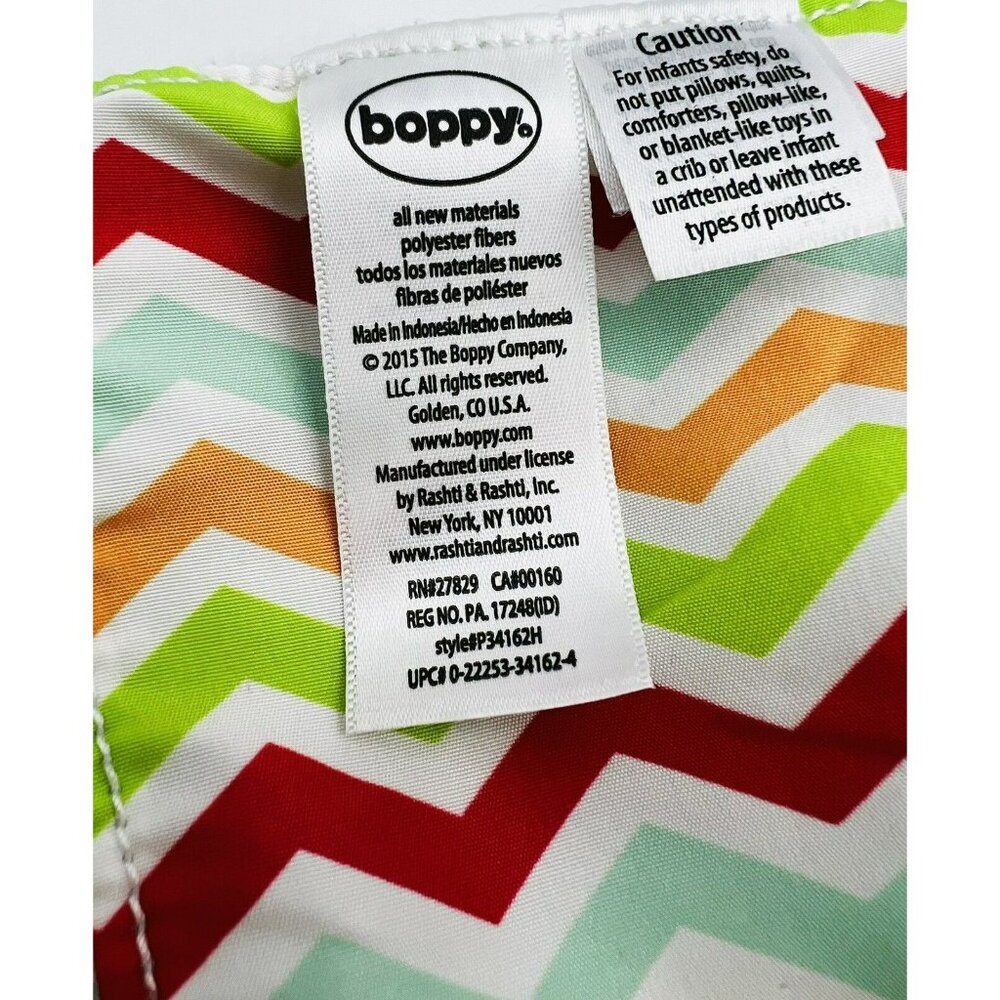 Boppy Baby Elephant Gray Lovey Plush Puppet Chevron Striped Green Red‎ 11X11 - Picture 9 of 11